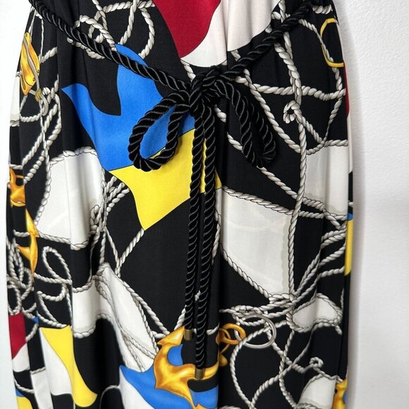 Ralph Lauren Anchor Dress Size M Black Sleeveless Boat Nautical Chain Vintage - Picture 5 of 13